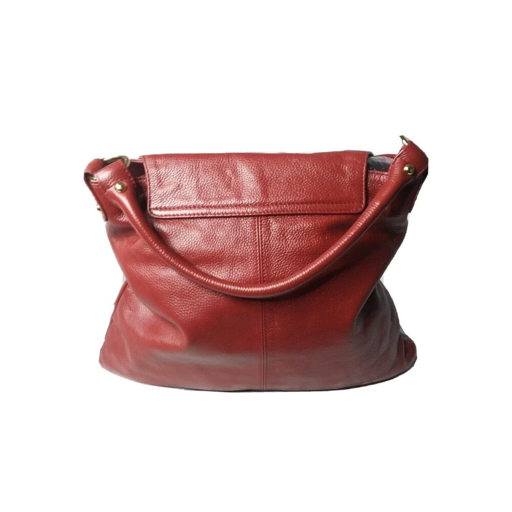 Onna Ehrlich Kelly Bag Red Leather Shoulder Bag Handbag - Picture 5 of 8